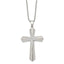 Chisel Cubic Zirconia Cross Necklace in Stainless Steel, 24.5 Inch - Sophia Jewelers