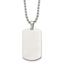 Chisel Stainless Steel Brushed and Polished Rounded Edge 2mm Dog Tag on a 24 inch Ball Chain Necklace