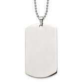 Chisel Stainless Steel Brushed and Polished Round Edge XLarge 2mm Dog Tag on a 24 inch Ball Chain Necklace