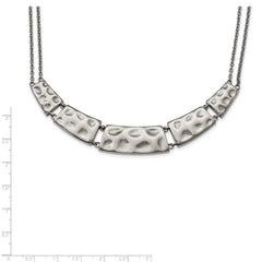 Stainless Steel Polished and Textured 17in Necklace