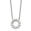 Chisel Stainless Steel Polished with CZ Pendant on a 17.25 inch Cable Chain Necklace