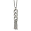 Chain Dangle Necklace in Stainless Steel, Textured, 16.2 Inch - Sophia Jewelers