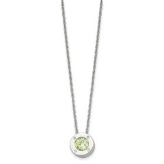 Chisel Stainless Steel Polished CZ May Birthstone Circle Pendant on a 20 inch Multi-Link Chain Necklace