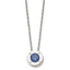 Chisel Stainless Steel Polished CZ September Birthstone Circle Pendant on a 20 inch Multi-Link Chain Necklace