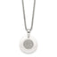 White Ceramic & Cubic Zirconia Circle Necklace in Stainless Steel, 22 Inch - Sophia Jewelers