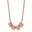Stainless Steel Polished Rose IP-plated w/CZ 16.5in w/2in ext. Necklace