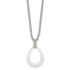 Ceramic Teardrop & Cubic Zirconia Necklace in Stainless Steel, 22 Inch - Sophia Jewelers