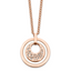 Stainless Steel Polished Rose IP Crystal & Ceramic w/2in ext Necklace