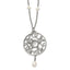 Freshwater Pearl & Cubic Zirconia & Glass Necklace in Stainless Steel, 30 Inch - Sophia Jewelers