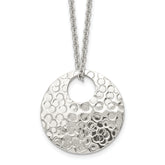 Stainless Steel Polished Hammered 18in Necklace