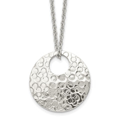 Stainless Steel Polished Hammered 18in Necklace