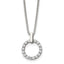Chisel Stainless Steel Polished CZ Open Circle Pendant on an 18 inch Box Chain Necklace
