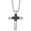 Cross Necklace in Black IP-Plated Stainless Steel, 22 Inch - Sophia Jewelers