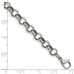Chisel Stainless Steel Polished 8mm 7.75 inch Rolo Chain