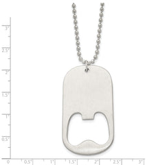 Chisel Stainless Steel Brushed Functional Bottle Opener Dog Tag on a 22 inch Ball Chain Necklace