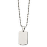 Chisel Stainless Steel Brushed and Polished 4mm Reversible Dog Tag on a 24 inch Ball Chain Necklace
