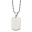 Chisel Stainless Steel Brushed and Polished 4mm Reversible Dog Tag on a 24 inch Ball Chain Necklace