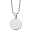 Chisel Stainless Steel Brushed and Polished Reversible Round 2mm Dog Tag on a 24 inch Ball Chain Necklace