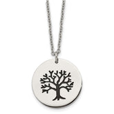 Chisel Stainless Steel Polished and Enameled Family Tree of Life Pendant on a 22 inch Cable Chain Necklace