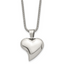 Chisel Stainless Steel Polished Heart Pendant on an 18 inch Snake Chain Necklace
