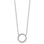 Chisel Stainless Steel Polished CZ Open Circle on a 17 inch Cable Chain with a 2.5 inch Extension Necklace