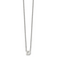 Stainless Steel Polished Letter D 18in w/2in ext Necklace