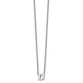 Stainless Steel Polished Letter D 18in w/2in ext Necklace
