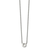 Stainless Steel Polished Letter U 18in w/2in ext Necklace