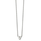 Stainless Steel Polished Letter V 18in w/2in ext Necklace