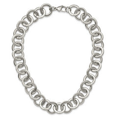 Chisel Stainless Steel Polished Circle Link 17 inch Necklace