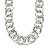 Chisel Stainless Steel Polished Circle Link 17 inch Necklace