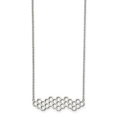 Chisel Stainless Steel Polished Honeycomb on a 17.75 inch Cable Chain with a 1.25 inch Extension Necklace