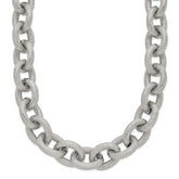 Chisel Stainless Steel Polished and Textured Link 16.5 inch Necklace