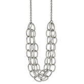 Chisel Stainless Steel Polished Multi Chain 20.5 inch with a 1.75 inch Extension Necklace
