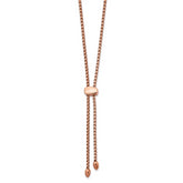 Chisel Stainless Steel Polished Rose IP-plated Adjustable up to 20.5 inch Box Chain Necklace