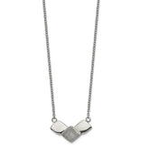 Chisel Stainless Steel Polished Laser cut Squares on a 15 inch Cable Chain with a 2.5 inch Extension Necklace