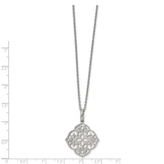 Stainless Steel Polished Laser Cut 22 inch Necklace