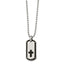 Chisel Cross Dog Tag Necklace in Black IP-Plated Stainless Steel, 22 Inch - Sophia Jewelers
