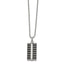 Laser Cut Rectangle Necklace in Stainless Steel, 22 Inch - Sophia Jewelers