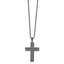 Chisel Gun Metal Cross Necklace in Stainless Steel, Matte & Polished, 22 Inch - Sophia Jewelers