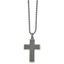 Chisel Stainless Steel Antiqued and Polished Gun Metal IP-plated Cross Pendant on a 22 inch Ball Chain Necklace