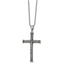 Chisel Stainless Steel Antiqued Polished and Textured Cross Pendant on a 22 inch Ball Chain Necklace