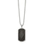 Chisel Carbon Fiber Inlay Dog Tag Necklace in Stainless Steel, 24 Inch - Sophia Jewelers
