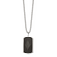 Chisel Stainless Steel Polished Solid Black Carbon Fiber Inlay Dog Tag on a 24 inch Ball Chain Necklace