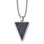 Chisel Stainless Steel Polished with Lapis Triangle Pendant on a 22 inch Ball Chain Necklace