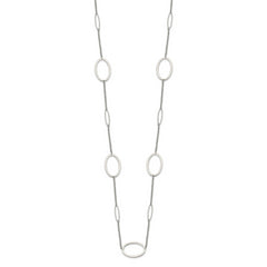 Chisel Stainless Steel Polished Fancy Oval Link 38 inch Necklace