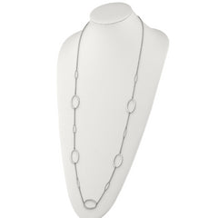 Chisel Stainless Steel Polished Fancy Oval Link 38 inch Necklace