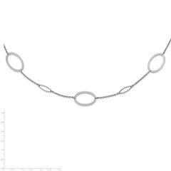 Chisel Stainless Steel Polished Fancy Oval Link 38 inch Necklace