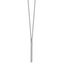 Chisel Stainless Steel Polished CZ Bar on a 16 inch Cable Chain Necklace