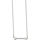 Chisel Stainless Steel Polished with CZ Arrow on a 17.5 inch Cable Chain Necklace
